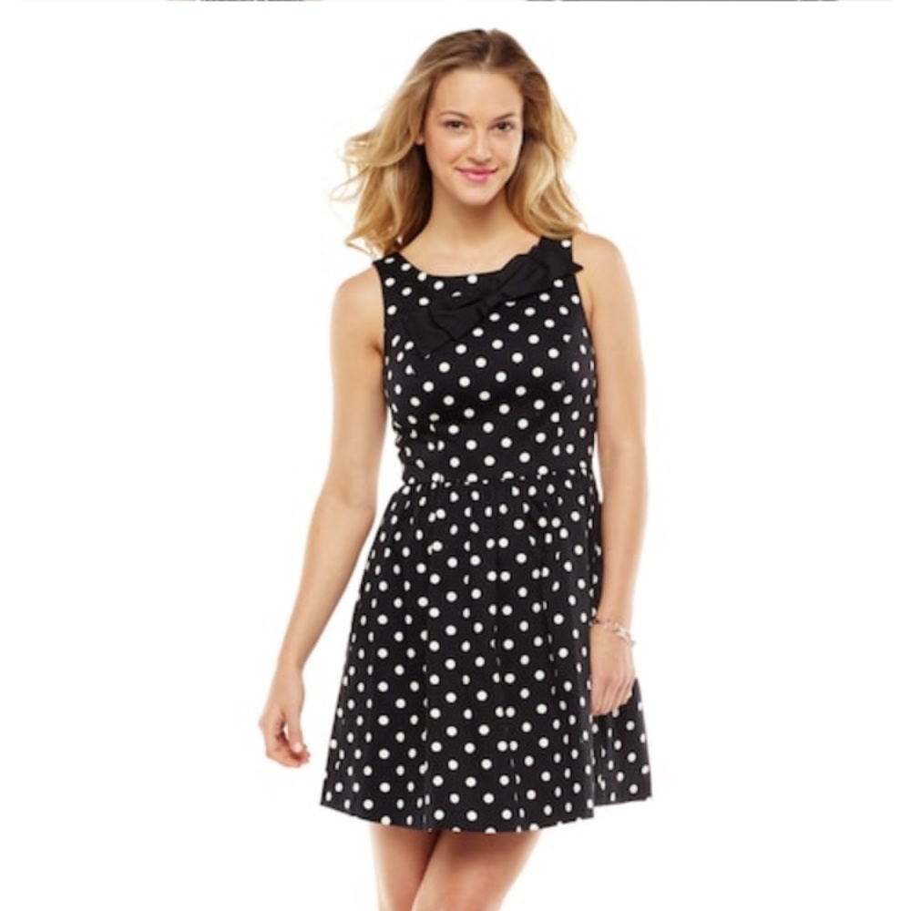 Lauren Conrad polka dot bow fit and flare dress